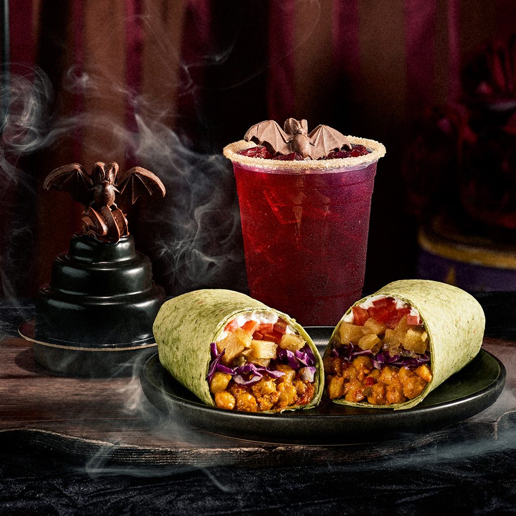 Drink with chocolate bat and wrap